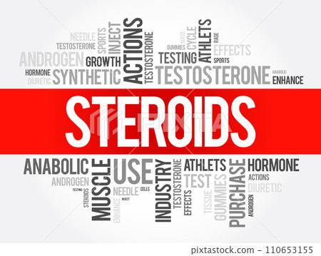 Steroids word cloud collage, health concept background 110653155
