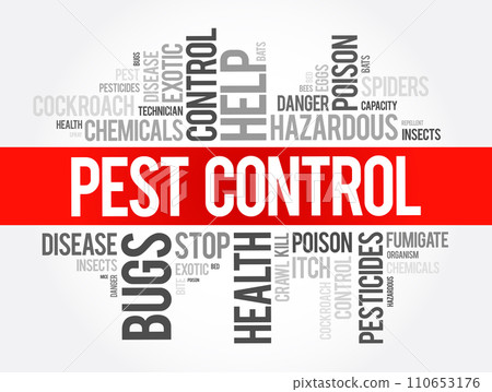 Pest Control word cloud collage, health concept background 110653176