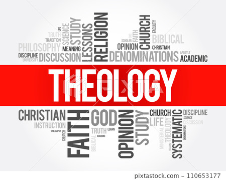 Theology word cloud collage, religion concept background Theology word cloud collage, religion concept background 110653177