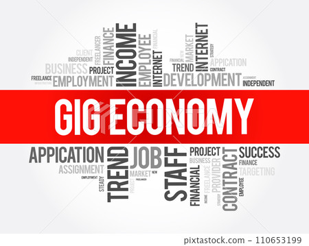 Gig Economy word cloud collage, business concept background 110653199