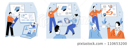 Financial education vector illustration. Finance and economy go hand in hand, and comprehensive financial education covers both aspects Studying finance involves delving into various topics 110653200