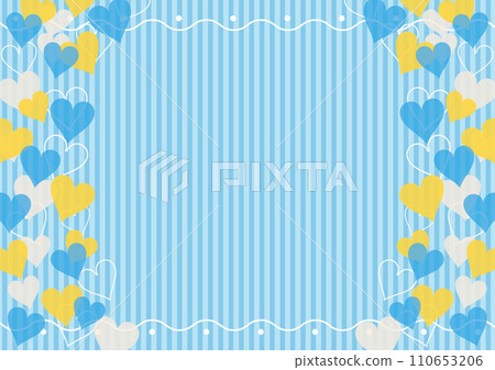 White day background with hearts and stripes-horizontal-2 110653206