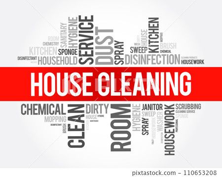 House Cleaning word cloud collage, concept background House Cleaning word cloud collage, concept background 110653208