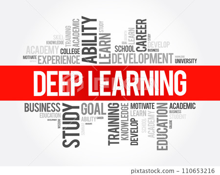 Deep Learning word cloud collage, education concept background 110653216