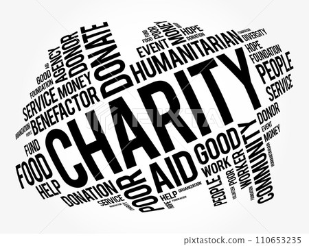 Charity word cloud collage, business concept background 110653235