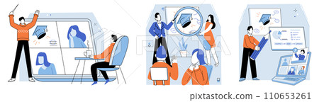 Financial education vector illustration. Studying finance involves delving into various topics such as investments, risk management, and financial planning The study economics provides insights 110653261