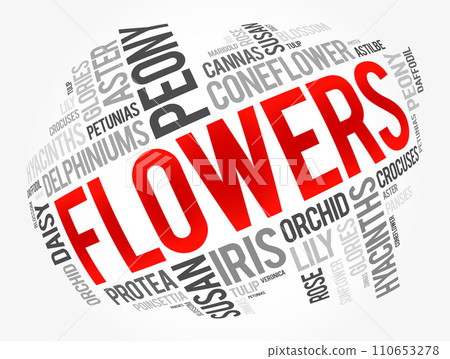 Flowers word cloud collage, concept background 110653278