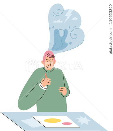 Mental health vector illustration. Feelings and emotions provide valuable information about individuals mental state and wellbeing The mentality and mindset play significant role in shaping persons Mental health vector illustration. Feelings and emotions provide valuable information about individuals mental state and wellbeing The mentality and mindset play significant role in shaping persons 110653290