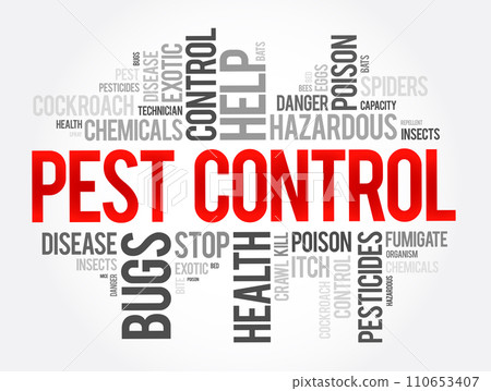Pest Control word cloud collage, health concept background 110653407