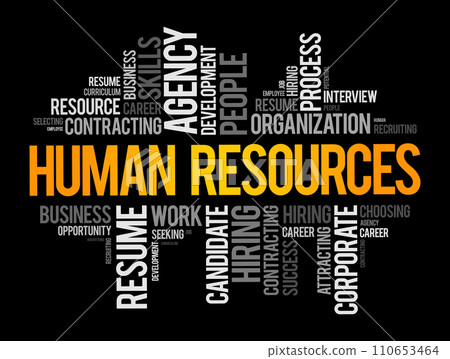 Human Resources word cloud collage, business concept background 110653464