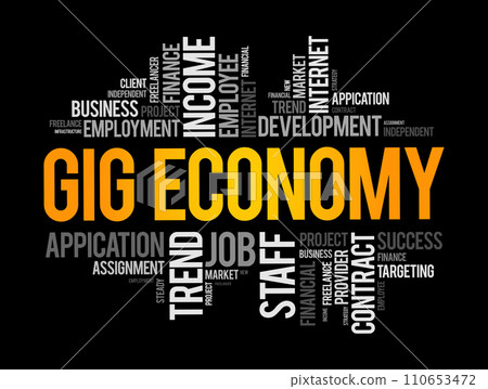 Gig Economy word cloud collage, business concept background 110653472