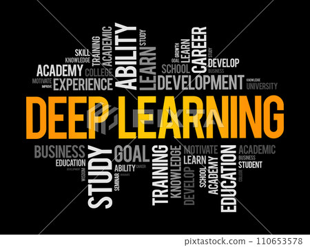 Deep Learning word cloud collage, education concept background 110653578