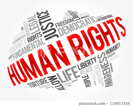 Human rights word cloud collage, social concept background Human rights word cloud collage, social concept background 110653588