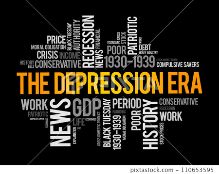 The Depression Era word cloud collage, education concept background The Depression Era word cloud collage, education concept background 110653595