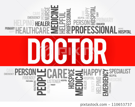 Doctor word cloud collage, healthcare concept background Doctor word cloud collage, healthcare concept background 110653737