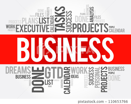 Business word cloud collage, concept background 110653766