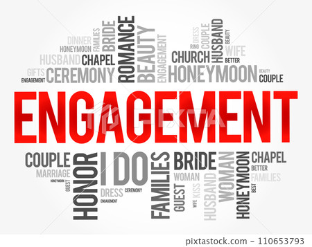 Engagement word cloud collage, concept background Engagement word cloud collage, concept background 110653793
