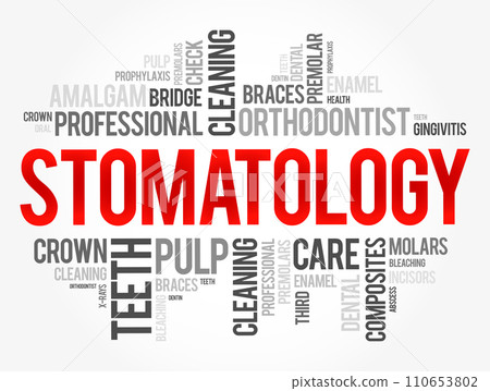 Stomatology word cloud collage, health concept background 110653802
