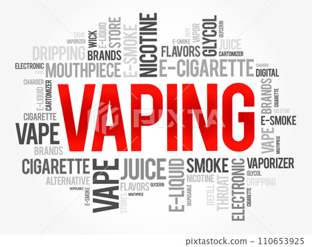 Vaping word cloud collage, concept background 110653925
