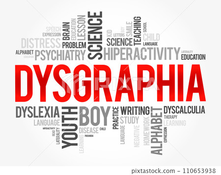 Dysgraphia word cloud collage, education concept background 110653938