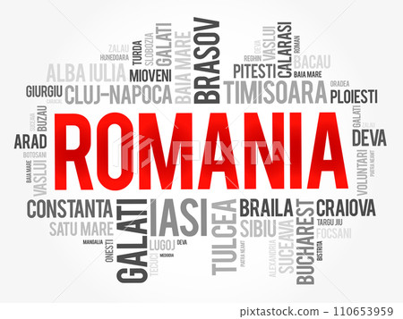 List of cities in Romania word cloud collage, business and travel concept background List of cities in Romania word cloud collage, business and travel concept background 110653959