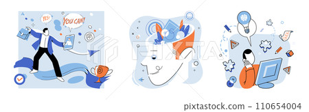 Idea generation vector illustration. Intelligence and creativity intertwine, creating DNA idea generation in business The projects heartbeat is synchronized with rhythm idea generation and development Idea generation vector illustration. Intelligence and creativity intertwine, creating DNA idea generation in business The projects heartbeat is synchronized with rhythm idea generation and development 110654004