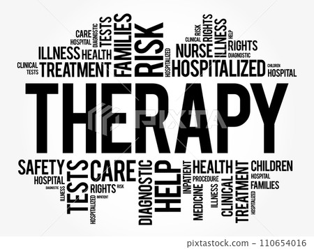 Therapy word cloud collage, health concept background 110654016