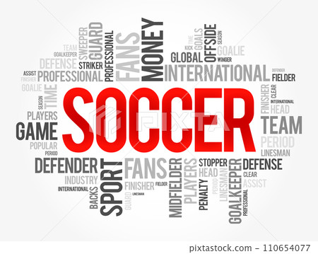 Soccer word cloud collage, sport concept background Soccer word cloud collage, sport concept background 110654077