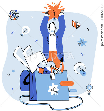 Business idea. Vector illustration. It involves gathering and analyzing data, assessing market trends, and understanding competitive landscape Corporate intelligence provides entrepreneurs Business idea. Vector illustration. It involves gathering and analyzing data, assessing market trends, and understanding competitive landscape Corporate intelligence provides entrepreneurs 110654083