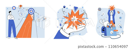 Innovative solution vector illustration. Progress is harmonious melody played by instruments innovation and creativity The success symphony is composed by orchestrated notes innovation Efficient minds Innovative solution vector illustration. Progress is harmonious melody played by instruments innovation and creativity The success symphony is composed by orchestrated notes innovation Efficient minds 110654097