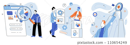 Business manage. Vector illustration. Leading with integrity is hallmark effective managers Control mechanisms ensure compliance with business regulations The influence managers can shape culture Business manage. Vector illustration. Leading with integrity is hallmark effective managers Control mechanisms ensure compliance with business regulations The influence managers can shape culture 110654249