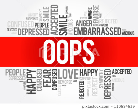OOPS word cloud collage, social concept background 110654639