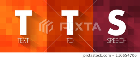 TTS - Text to Speech acronym, technology concept background 110654706