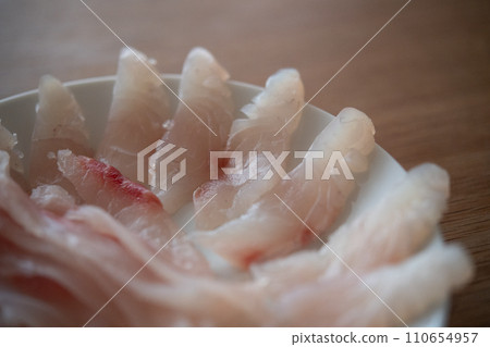 Natural red sea bream sashimi from Minamiboso 110654957