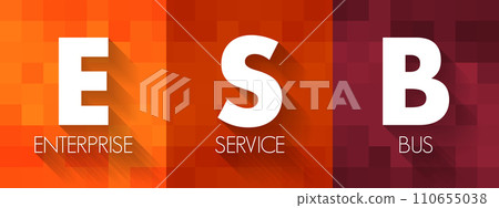 ESB - Enterprise Service Bus implements a communication system between mutually interacting software applications in a service-oriented architecture, acronym concept background 110655038