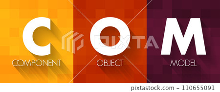 COM - Component Object Model acronym, technology concept background 110655091