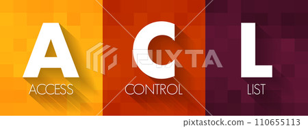 ACL - Access Control List is a list of permissions associated with a system resource, acronym concept background 110655113