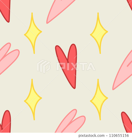 Love seamless pattern. Valentine Day Xo xo. vector hand drawn xoxo text and heart 110655156