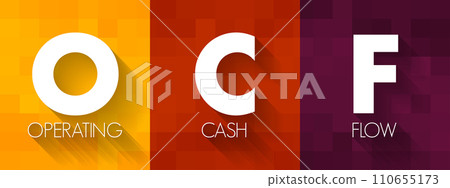 OCF Operating Cash Flow - measure of the amount of cash generated by a company's normal business operations, acronym text concept background 110655173