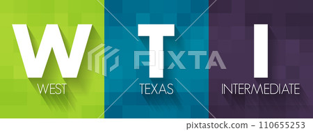 WTI West Texas Intermediate - light, sweet crude oil that serves as one of the main global oil benchmarks, acronym text concept background 110655253