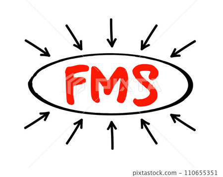 FMS - Fleet Management System acronym text with arrows, business concept background 110655351