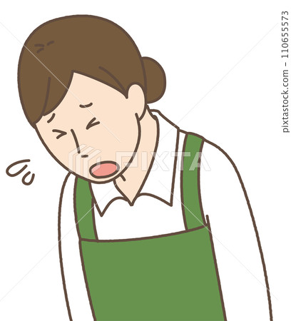 A woman apologizing simple illustration 110655573