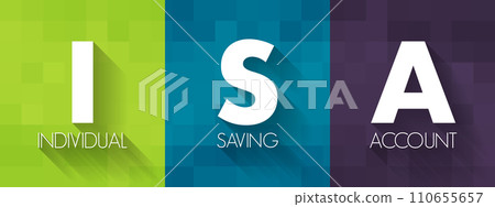 ISA Individual Saving Account - class of retail investment arrangement available to residents of the United Kingdom, acronym text concept background 110655657