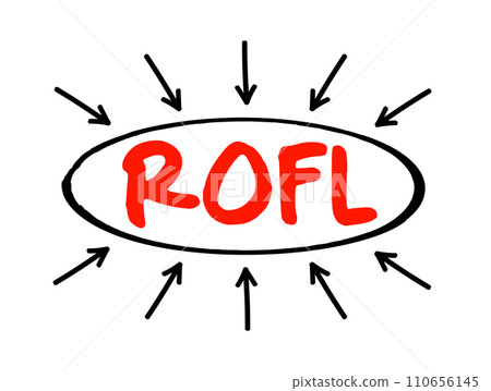 ROFL - Return on Financial Leverage acronym text with arrows, business concept background ROFL - Return on Financial Leverage acronym text with arrows, business concept background 110656145