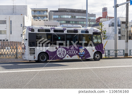 Sumida city loop bus in Tokyo, Japan Sumida city loop bus in Tokyo, Japan 110656160