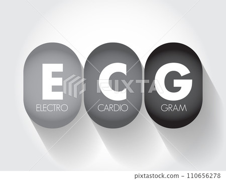 ECG Electrocardiogram - simplest and fastest tests used to evaluate the heart, acronym text concept background 110656278