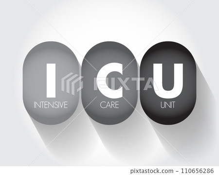ICU Intensive Care Unit - special department of a hospital or health care facility that provides intensive care medicine, acronym text concept background 110656286