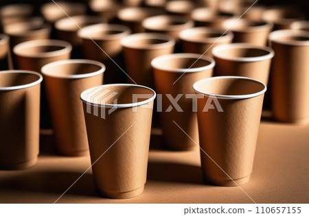 Full frame green recyclable coffee cup Full frame green recyclable coffee cup 110657155