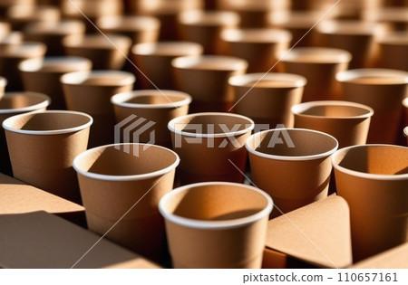 Full frame green recyclable coffee cup 110657161