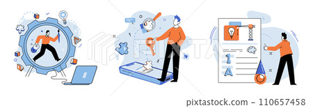 Logical thinking. Vector illustration. A logical mindset embraces rationality, clarity, and objectivity It cultivates awareness biases and fallacies, allowing us to make informed decisions based Logical thinking. Vector illustration. A logical mindset embraces rationality, clarity, and objectivity It cultivates awareness biases and fallacies, allowing us to make informed decisions based 110657458